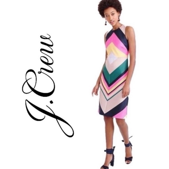 J. Crew Dresses & Skirts - J. Crew Collection Bright Multi Color Pop-Stripe Dress